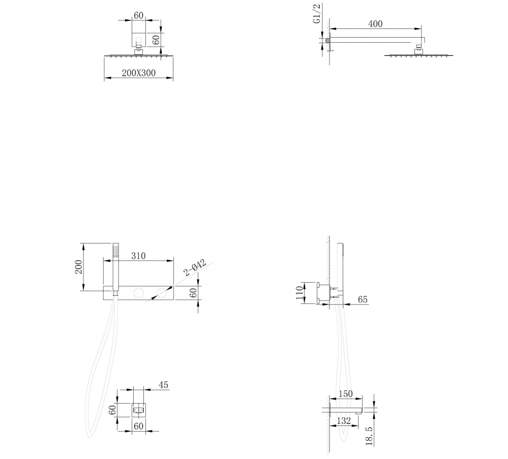 Душевой комплект Abber Rund с термостатом хром AF8717 - 2