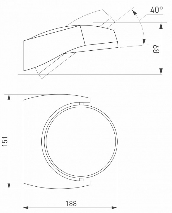Уличный настенный светодиодный светильник Arlight LGD-Eye-Wall-6W Warm3000 029979 - 3