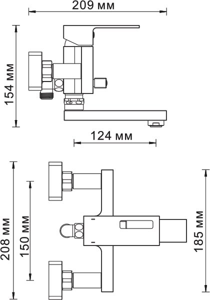 Смеситель Wasserkraft Alme 1501 для ванны с душем - 3