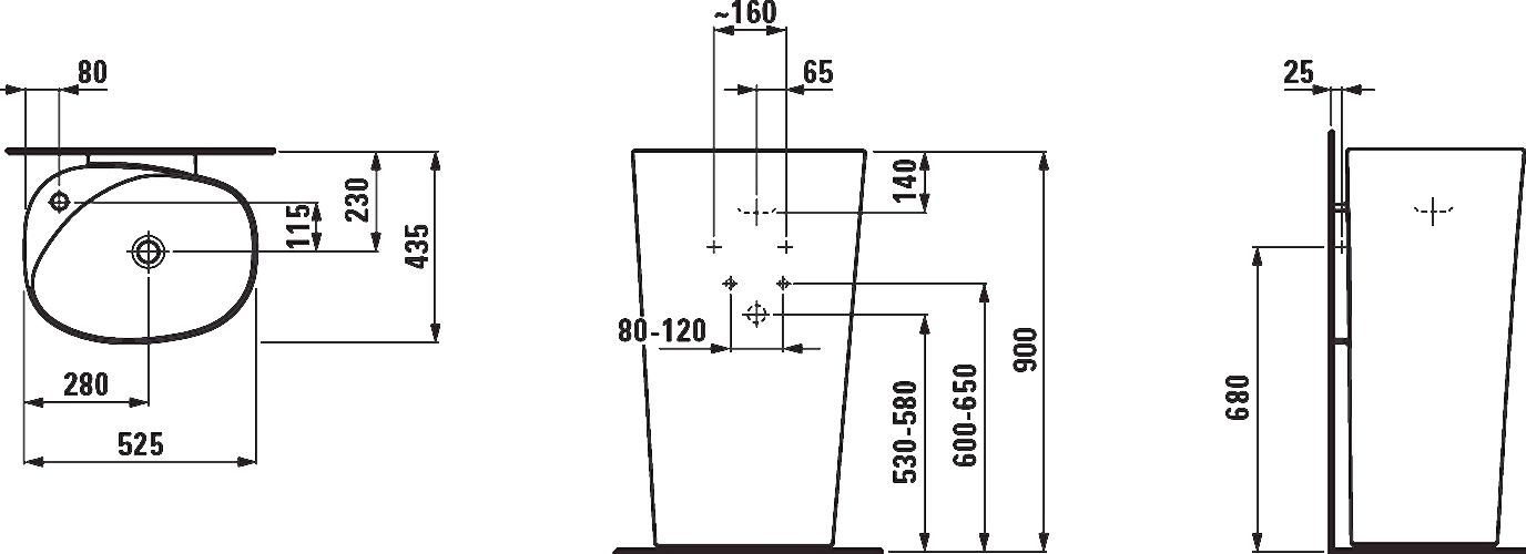 Раковина Laufen Palomba 8.1180.4.000.104.1 напольная - 13