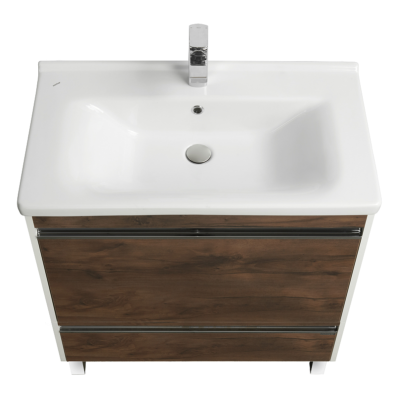 Комплект мебели Aquaton Капри 80 белый-темное дерево - 8