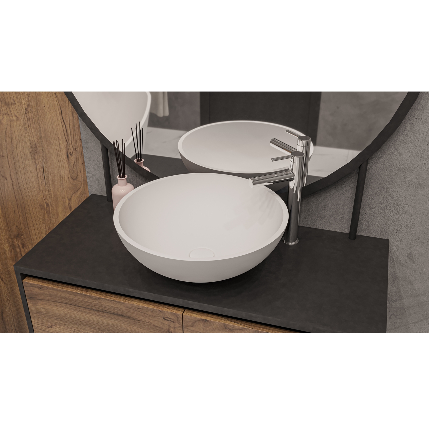 Раковина накладная Whitecross Cornelian 43х43 белый матовый 0714.043043.200 - 5