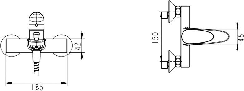 Смеситель Bravat Drop F64898C-01A для ванны с душем - 2