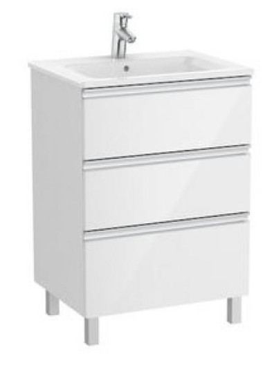 THE GAP Модуль д/раковины 600 мм, 3 ящика, белый глянец 857552806 - 1