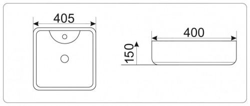 Раковина накладная Ceramalux N белый  9443 - 2