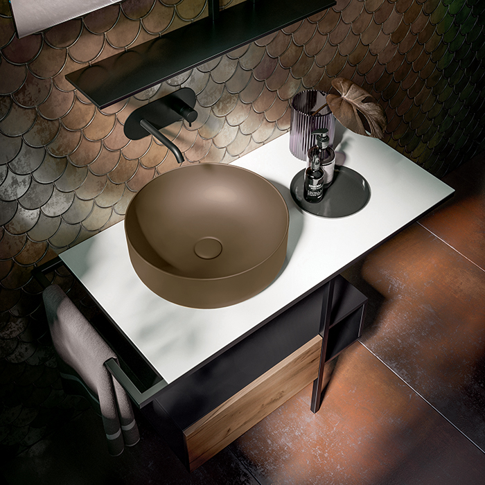 Раковина накладная Kerasan Nolita 40 коричневый матовый  534488 - 1