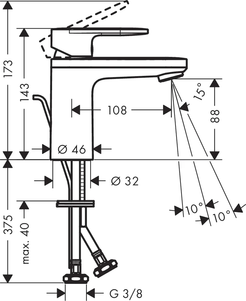 Смеситель для раковины Hansgrohe Vernis Blend с донным клапаном хром 71571000 - 2