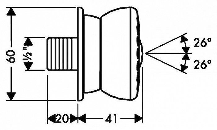 Душевая форсунка Hansgrohe Bodyvette 28466000 шарнирная - 3