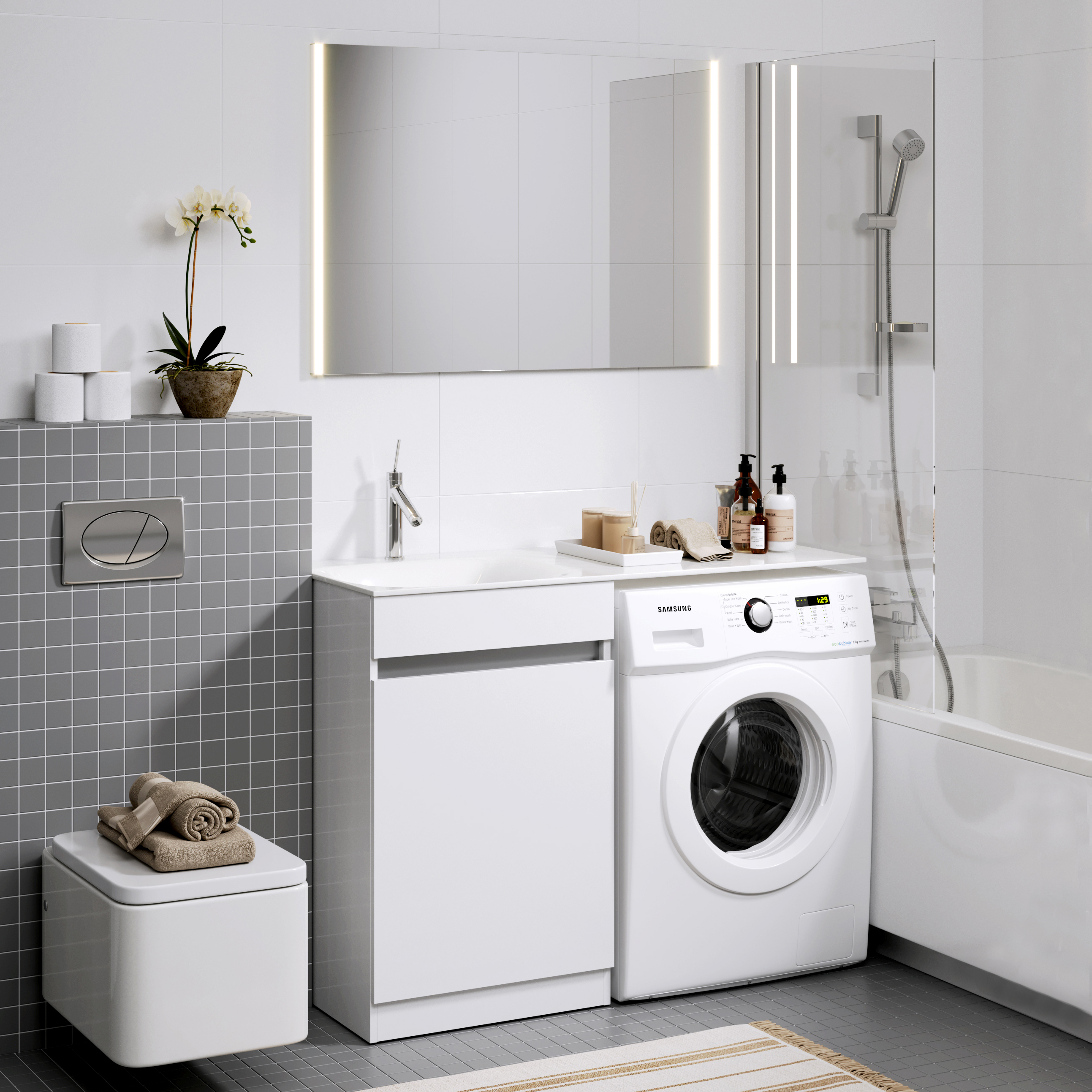 Тумба для комплекта Aqwella Forma бельевая корзина слева FOR0105KL - 1