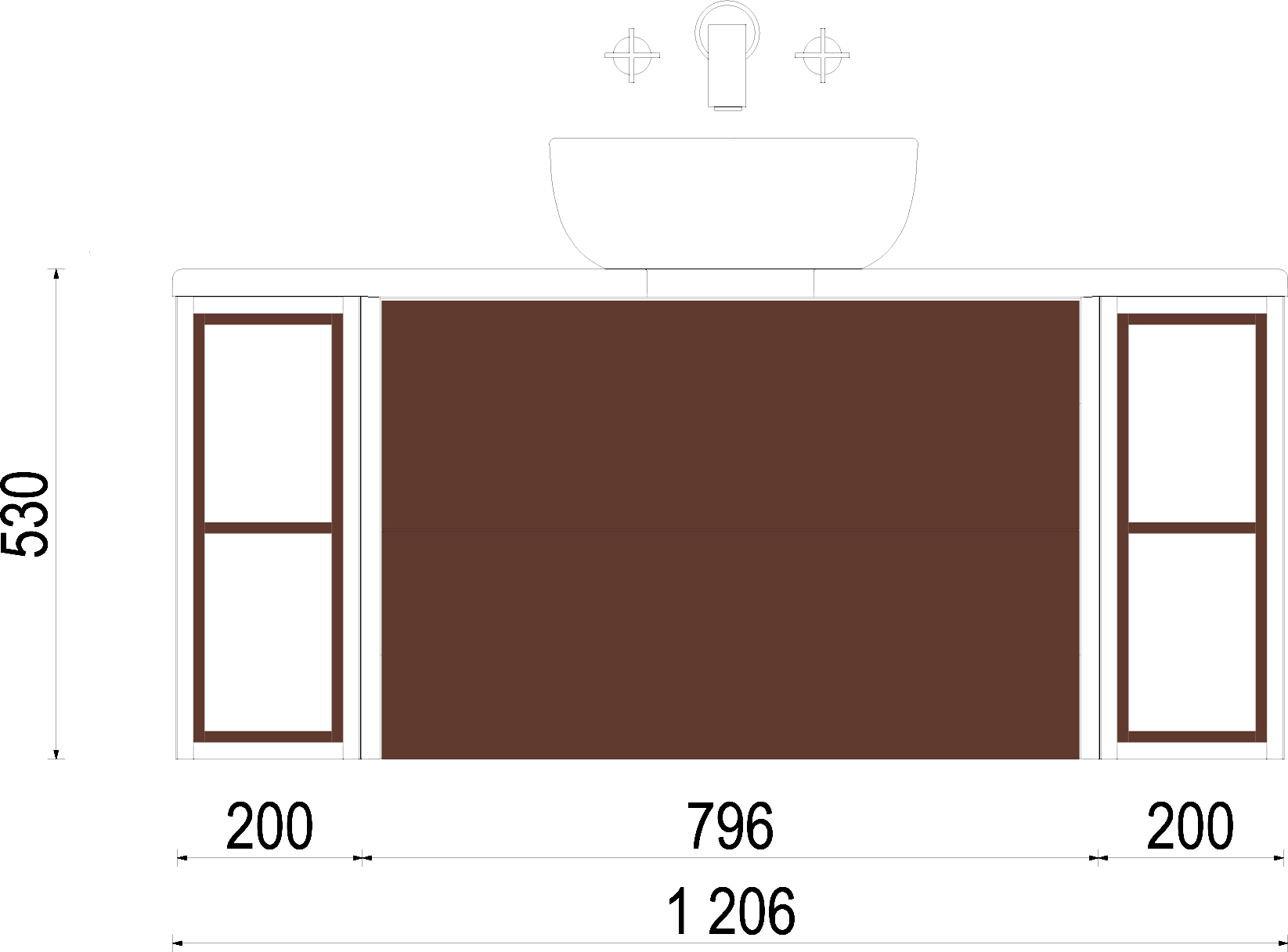 Тумба с раковиной Акватон Брук 120 (20+80+20) дуб феррара - 5