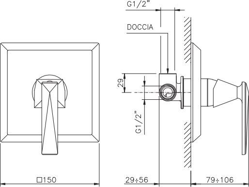 Смеситель для душа Nicolazzi Vincent хром  3006CR35 - 1