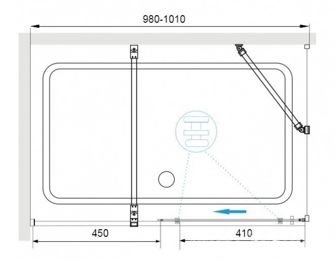 Душевой уголок RGW Tornado TO-48B 100х100 профиль черный стекло прозрачное 41074810-14 - 3