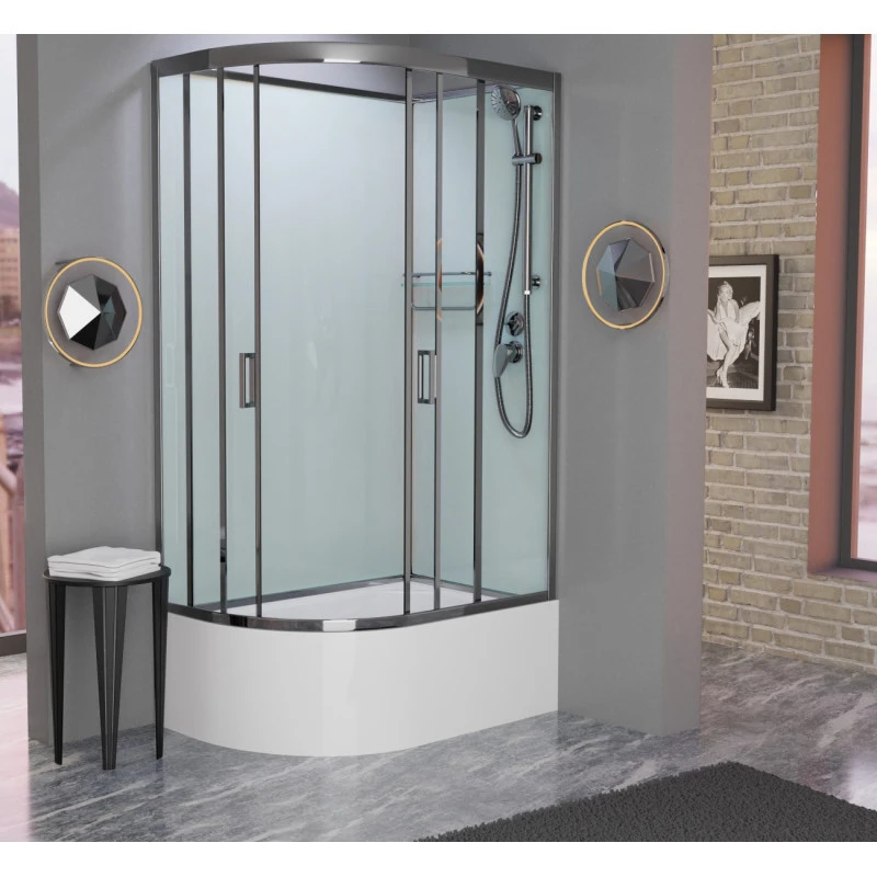 Душевая кабина Frank Brilliant 120х80 хром стекло прозрачное 190009 - 1