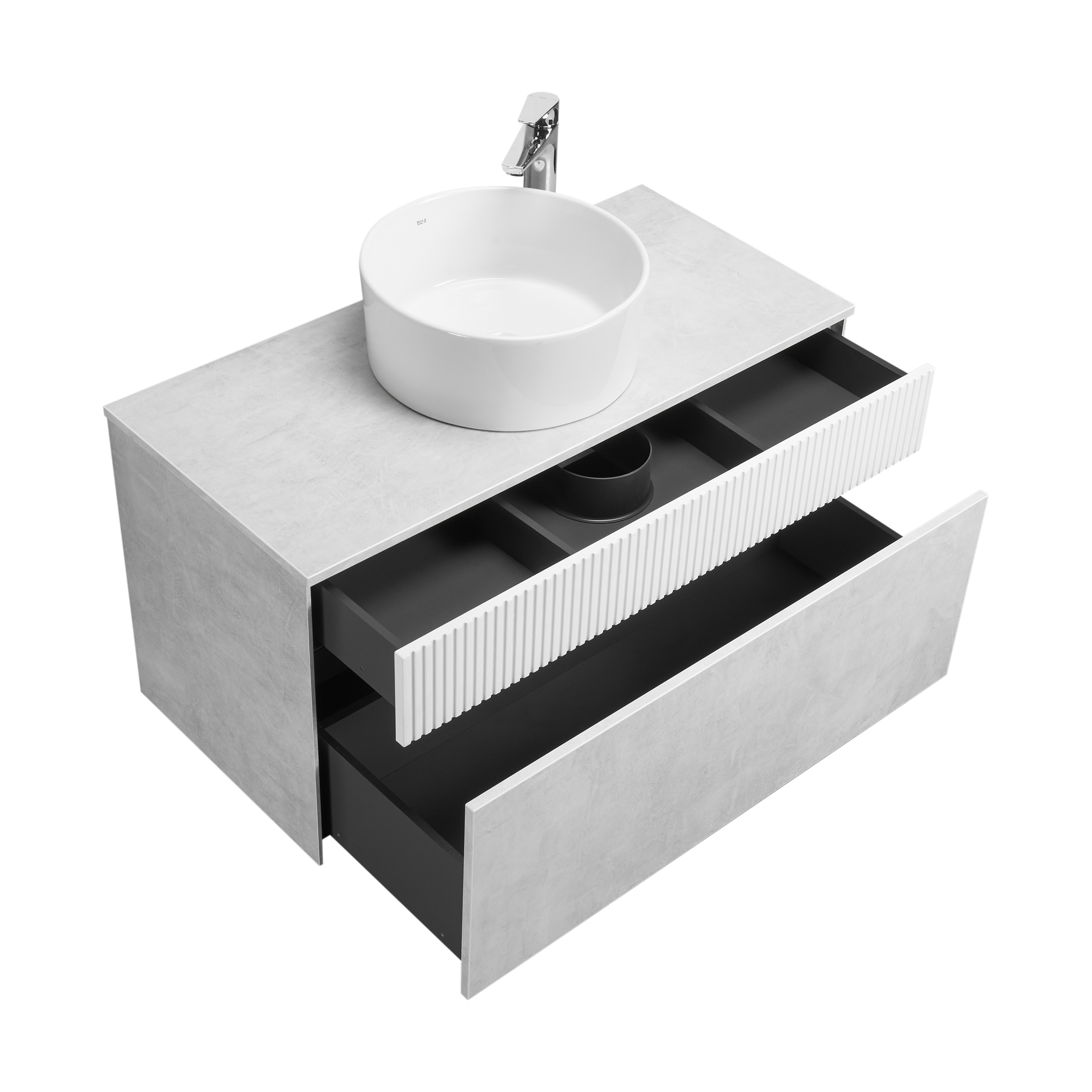 Тумба под раковину Aquaton Марбл 100 белый-серый 1A276301MH4C0 - 9