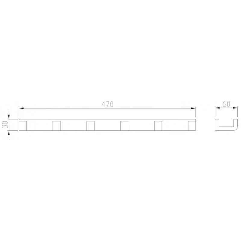 Планка с крючками Abber Westen 47 хром AA1752 - 1