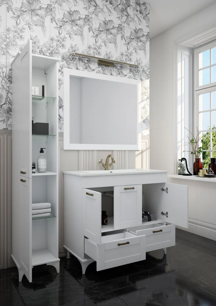 Тумба с раковиной Sanflor Ванесса 95 белый  С15328 - 5