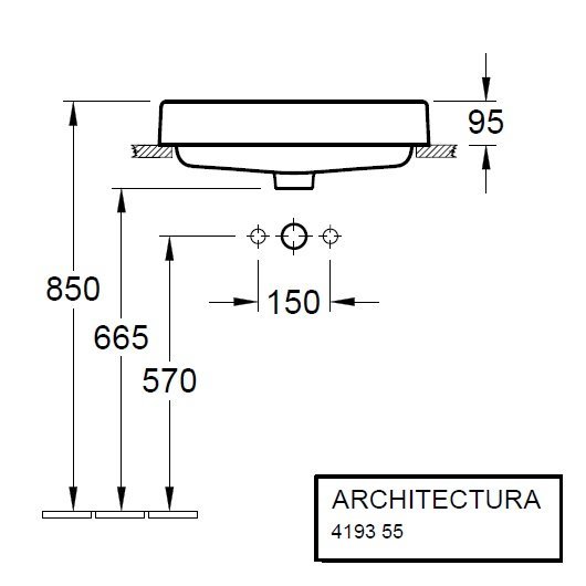 Встраиваемая раковина Villeroy & Boch Architectura 55 белый  41935501 - 4