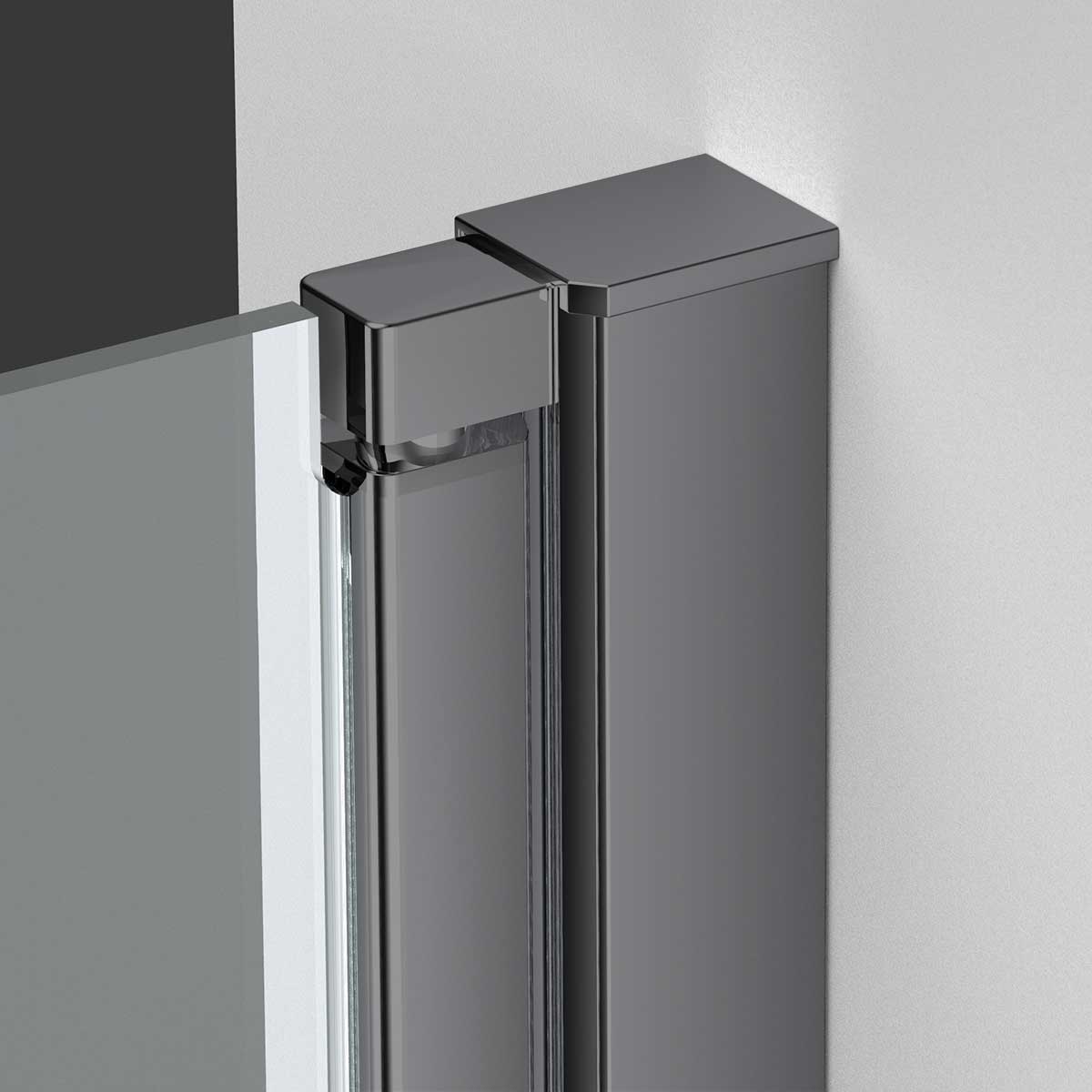 Душевая дверь в нишу Vincea Alpha 90х195 профиль темный хром стекло прозрачное  VDP-3AL900CLGM - 2