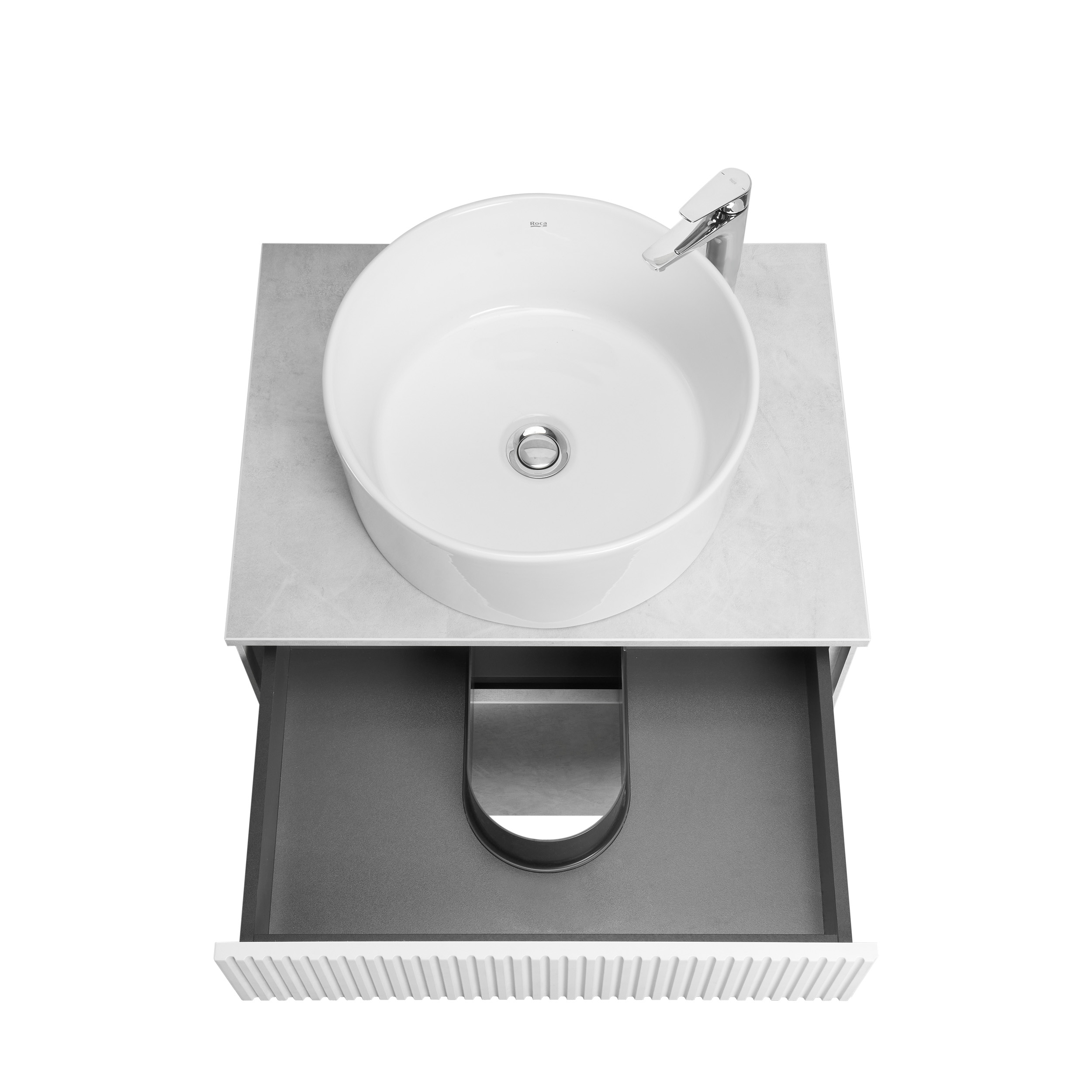 Тумба под раковину Aquaton Марбл 60 белый-серый 1A276101MH4C0 - 2