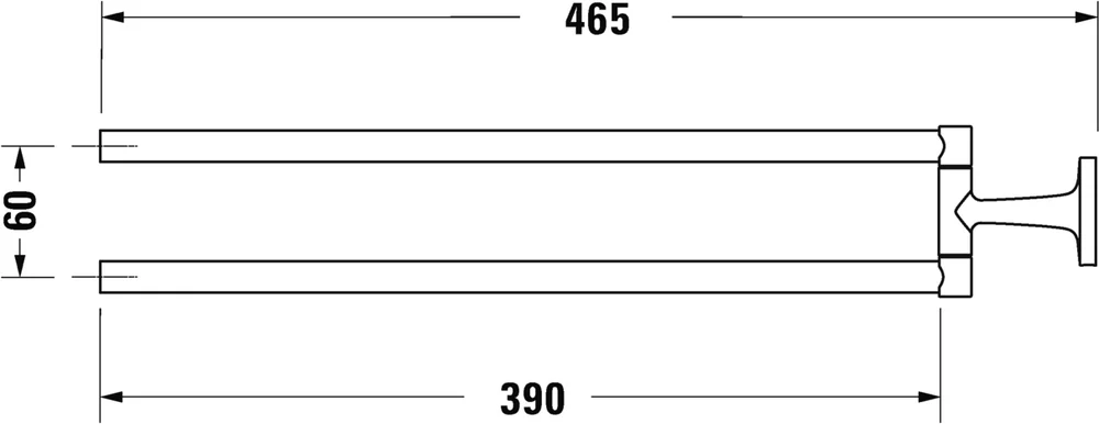 Полотенцедержатель Duravit Starck T 0099411000 хром, двойной - 1