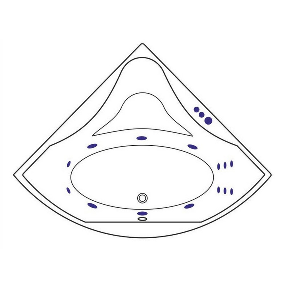 Ванна акриловая Excellent Glamour Smart 150х150 с гидромассажем белый - бронза WAEX.GLA15.SMART.BR - 7