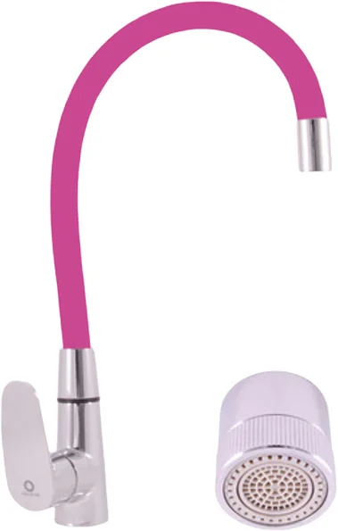 Смеситель для кухни Rav Slezak Amur с гибким изливом хром - розовый AM719.5/11R - 1
