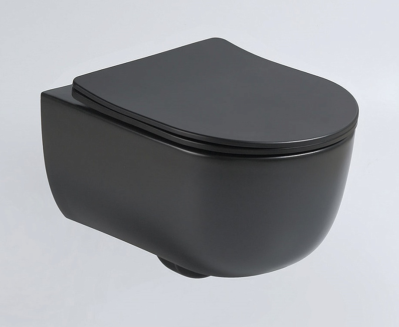 Подвесной унитаз Vincea Evo черный матовый с сиденьем микролифт VT1-34SMB - 0