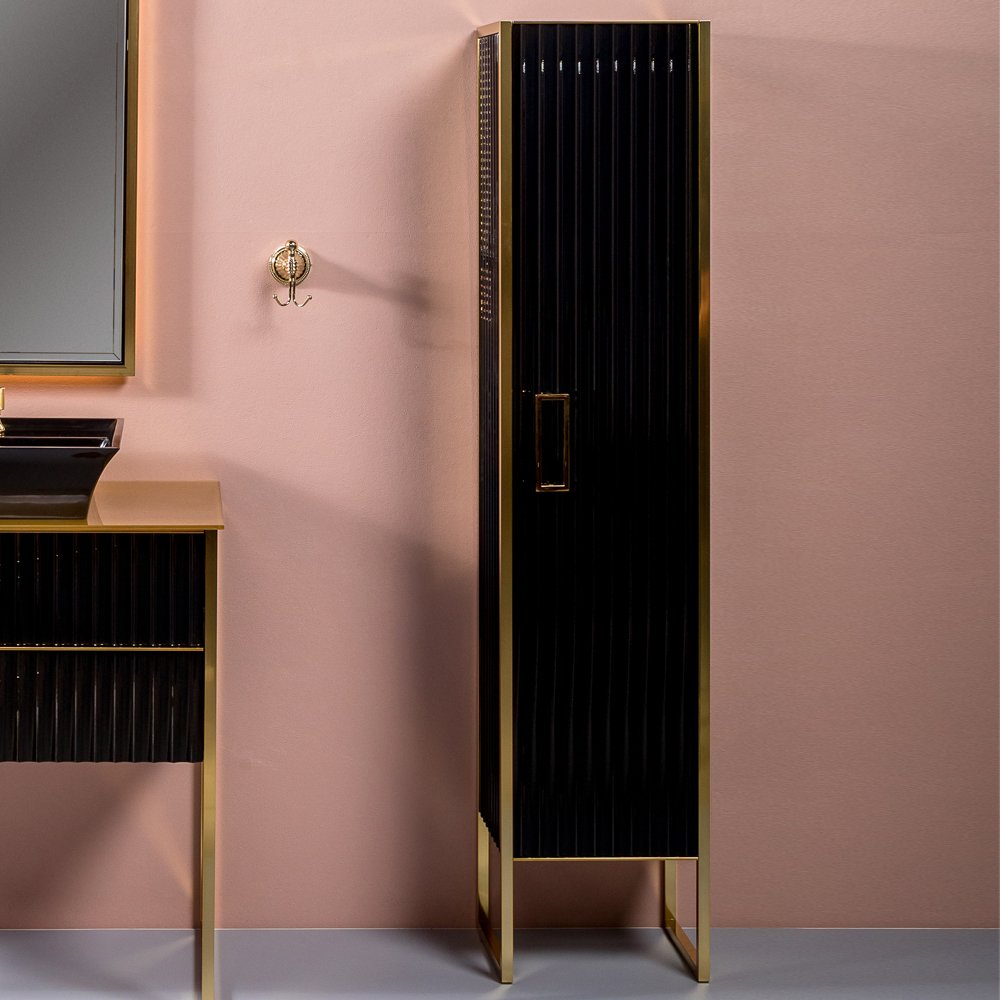 Шкаф-пенал Armadi Art Monaco R черный глянец - золото 868-BG-R - 1