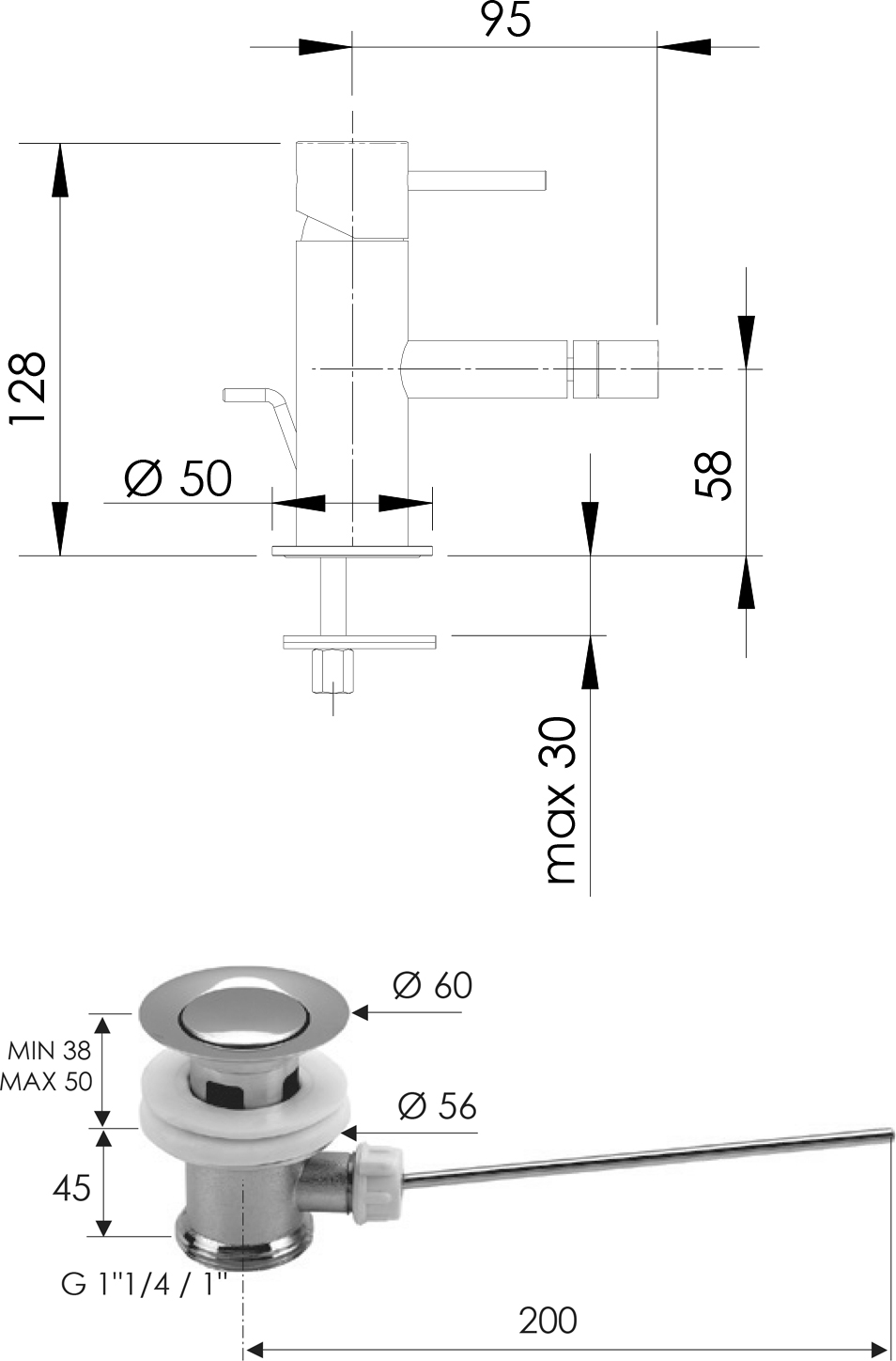 Смеситель для биде Remer X Style X20 - 2