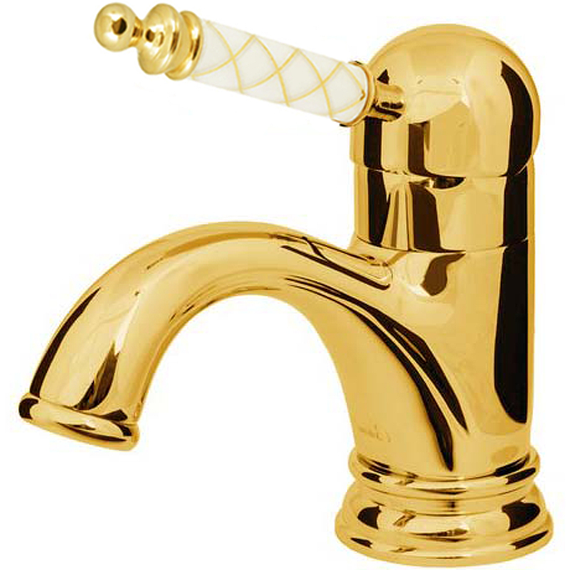 Смеситель для умывальника низкий Boheme Murano золото 281-MR-W - 0