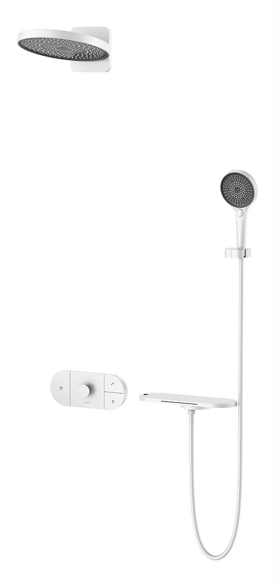 Душевой комплект Vincea Groove с термостатом белый матовый VSFW-2F12TMW - 0