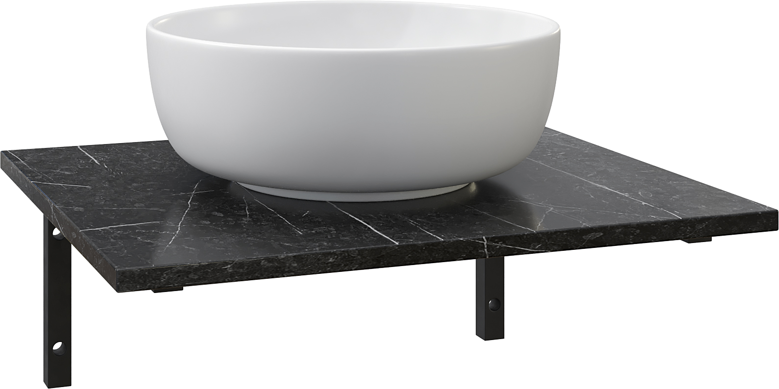 Мебель для ванной DIWO Элиста 60 чёрный мрамор, с раковиной Moduo 40 RING 554737 - 4
