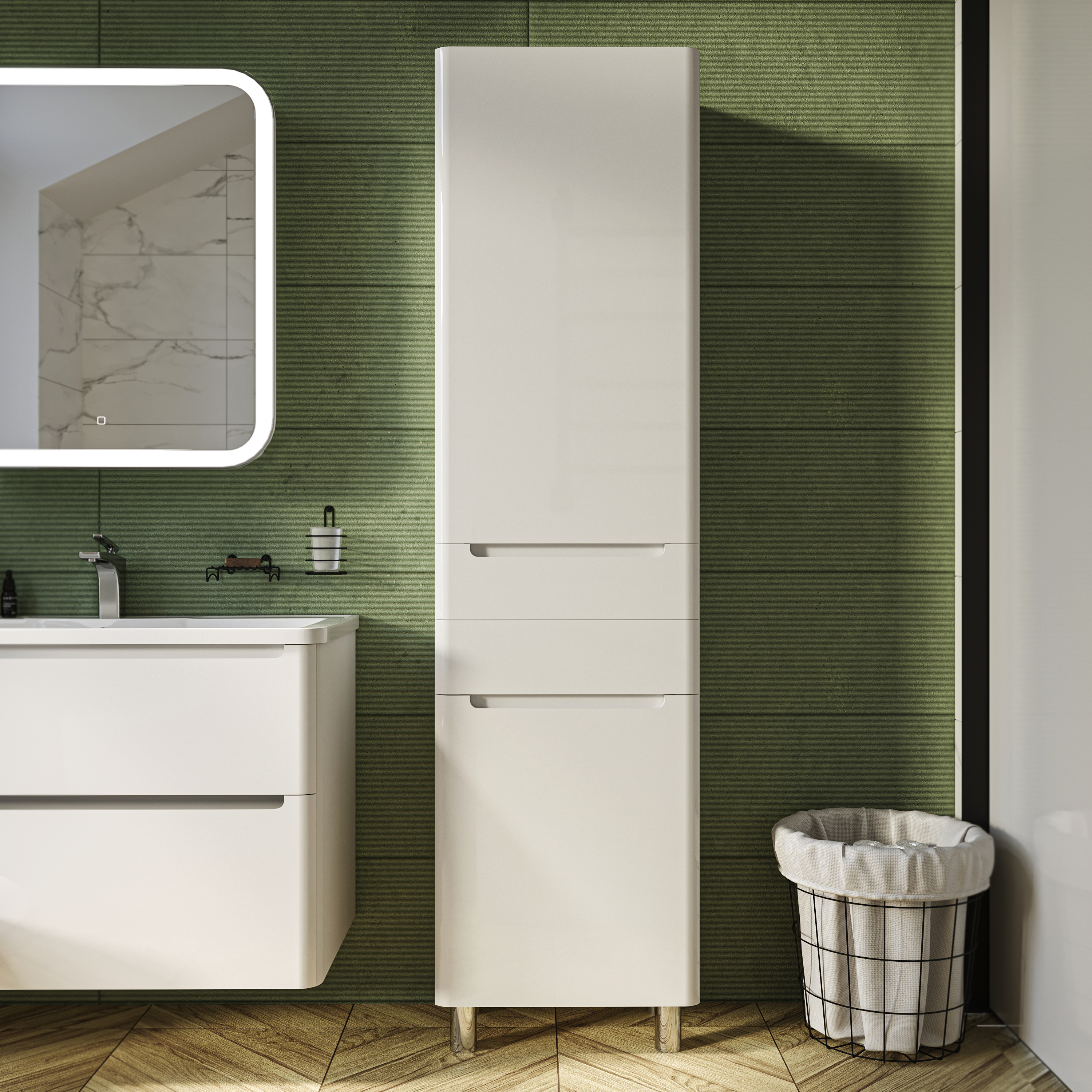 Шкаф-пенал STWORKI Монтре 190 белый Мон.04.190/N/W - 0