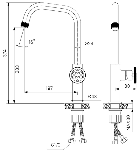 Смеситель IDDIS Grange для кухонной мойки GRAGM00i05 - 5