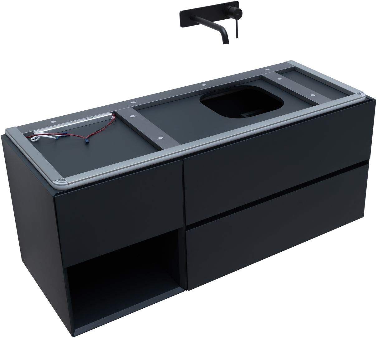 Тумба под раковину Allen Brau Infinity 120 R черный матовый 1.21007.AM - 8