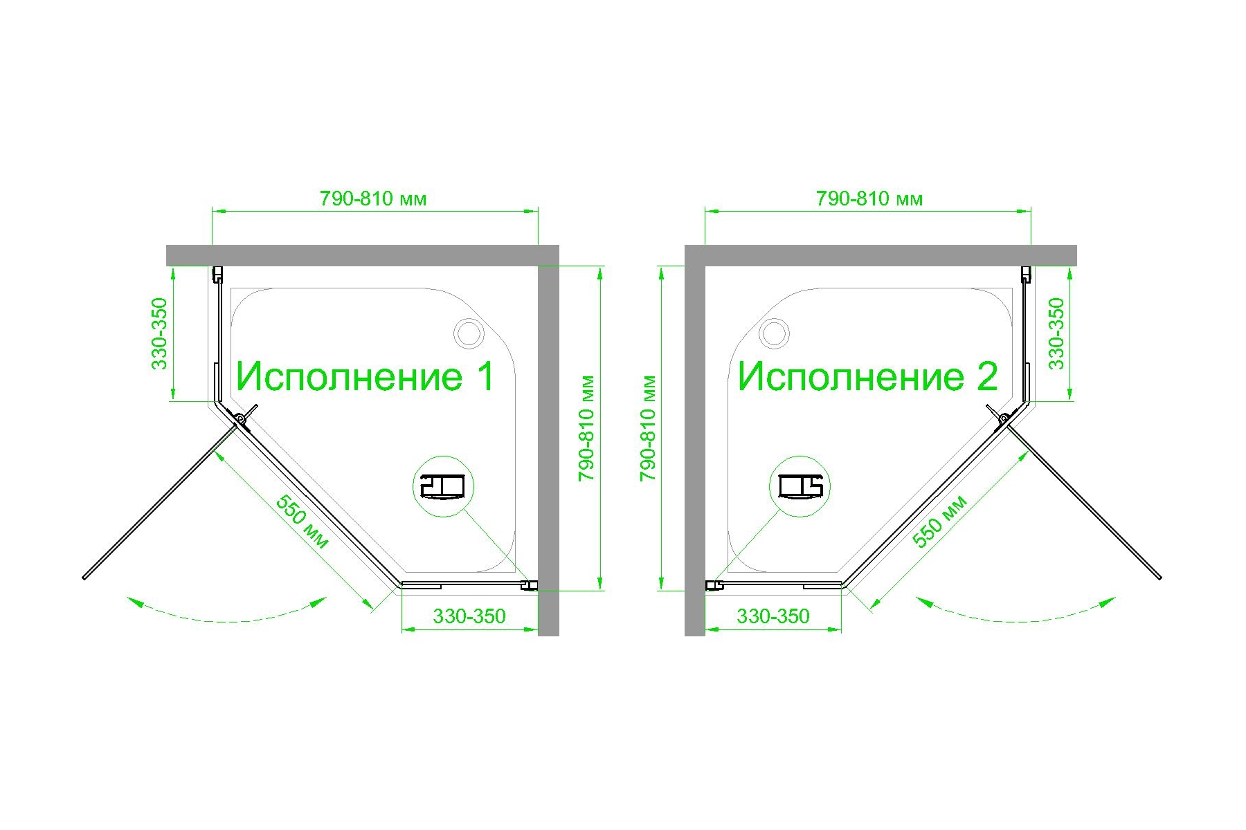 Душевой уголок Royal Bath TR 80х80 профиль белый стекло прозрачное RB80TR-T - 3