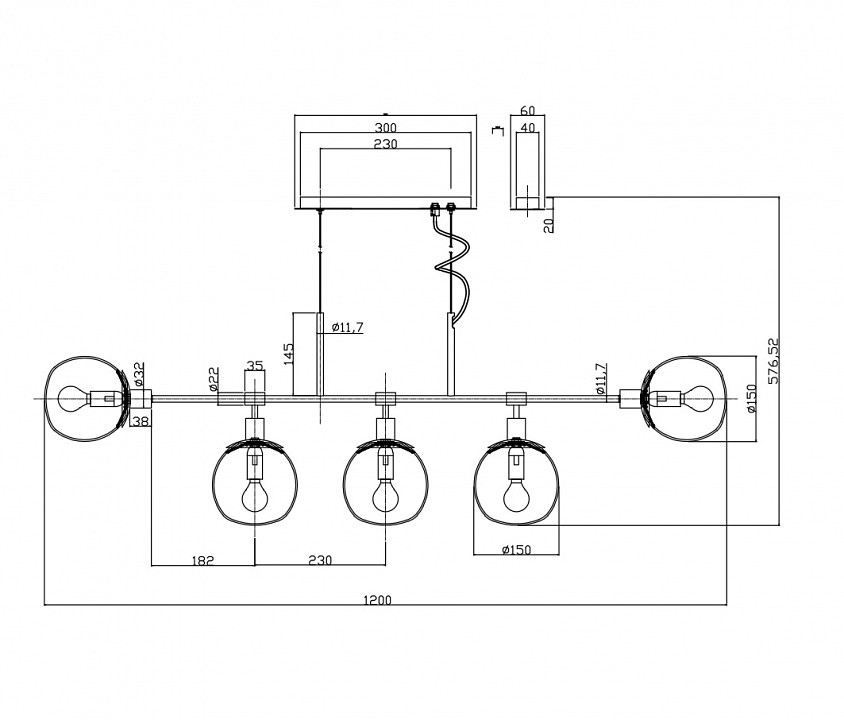 Подвесная люстра Maytoni Erich MOD221-PL-05-N - 2