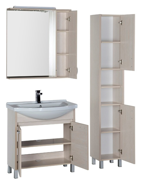 Зеркало-шкаф Aquanet Донна 80 беленый дуб 00169039 - 5