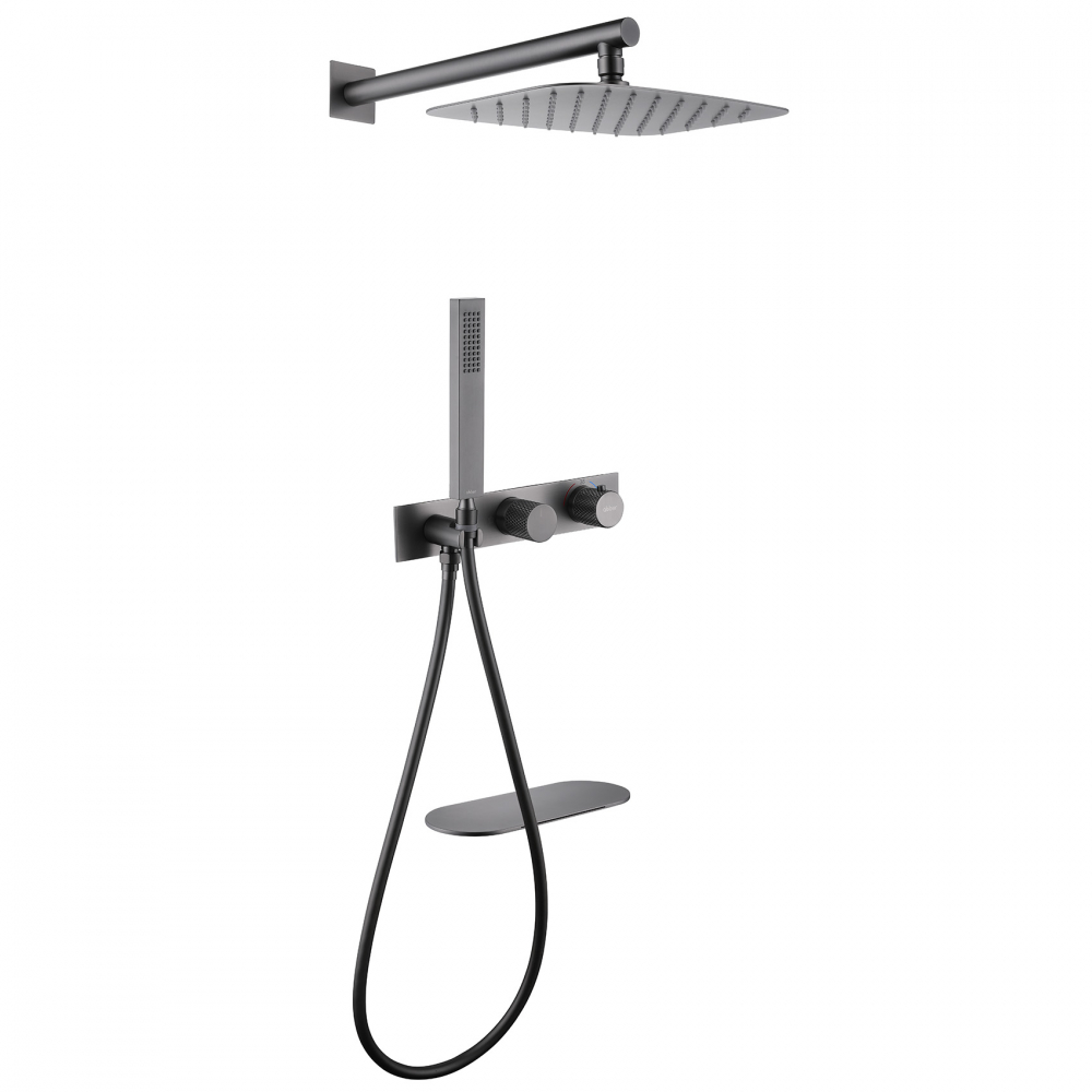 Душевой комплект Abber Rund с термостатом сталь матовый AF8750NG - 0