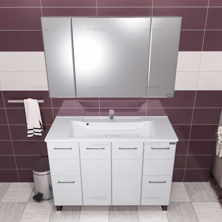 Зеркало-шкаф Санта Стандарт 116.7 см  113019 - 1