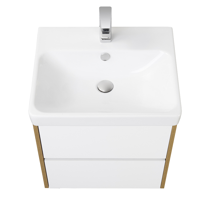 Тумба под раковину Aquaton Сканди 55 белый - светлое дерево 1A251701SDZ90 - 0