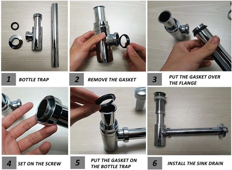 Сифон для раковины Ceramalux золото  RD015 - 3