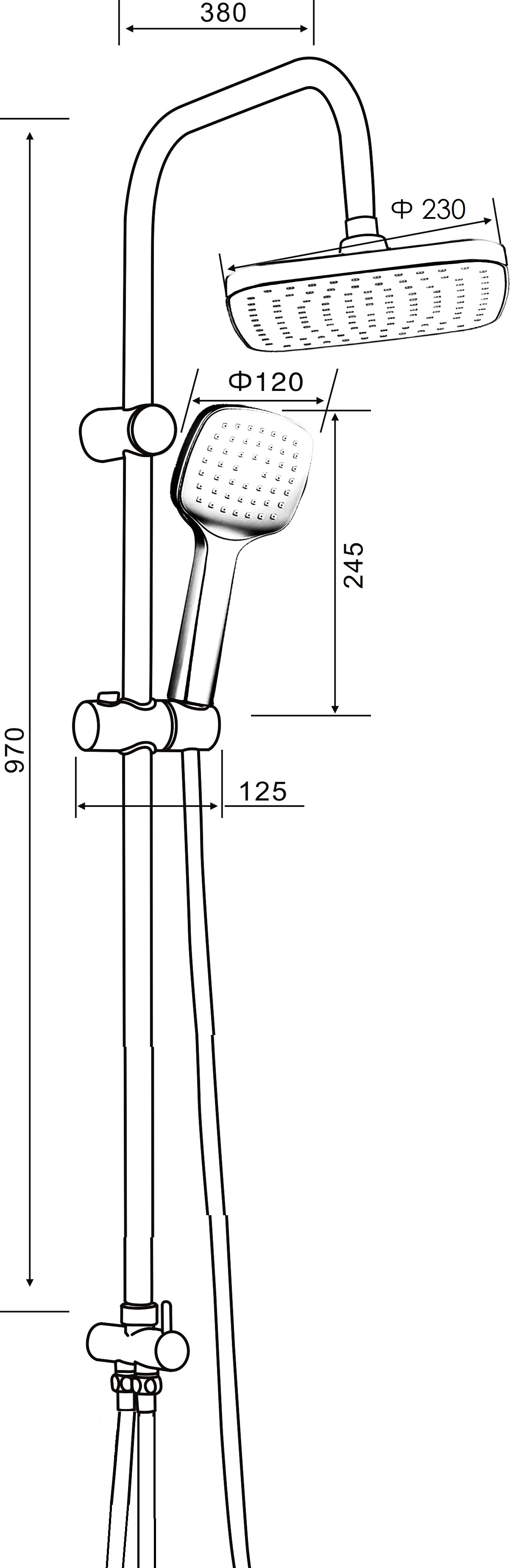 Душевой комплект Orange Aristo M19-944b черный - 9