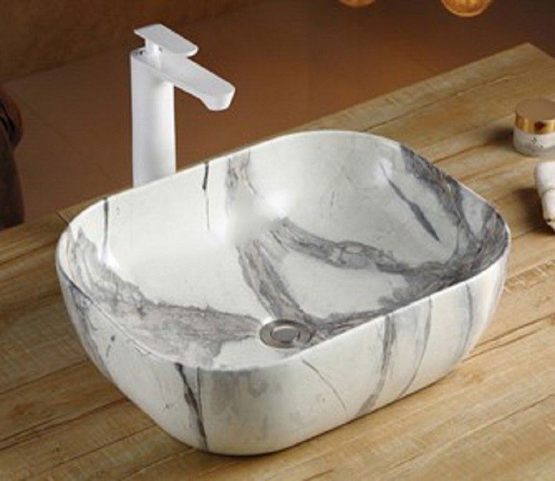 Раковина накладная CeramaLux MNC 50 см под камень/белый, серый  K397G125 - 4