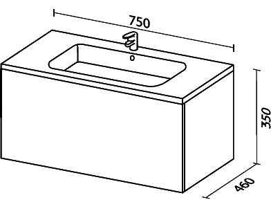 Тумба под раковину Sanvit Кубэ-1 75 белый глянец kkube1075w - 2