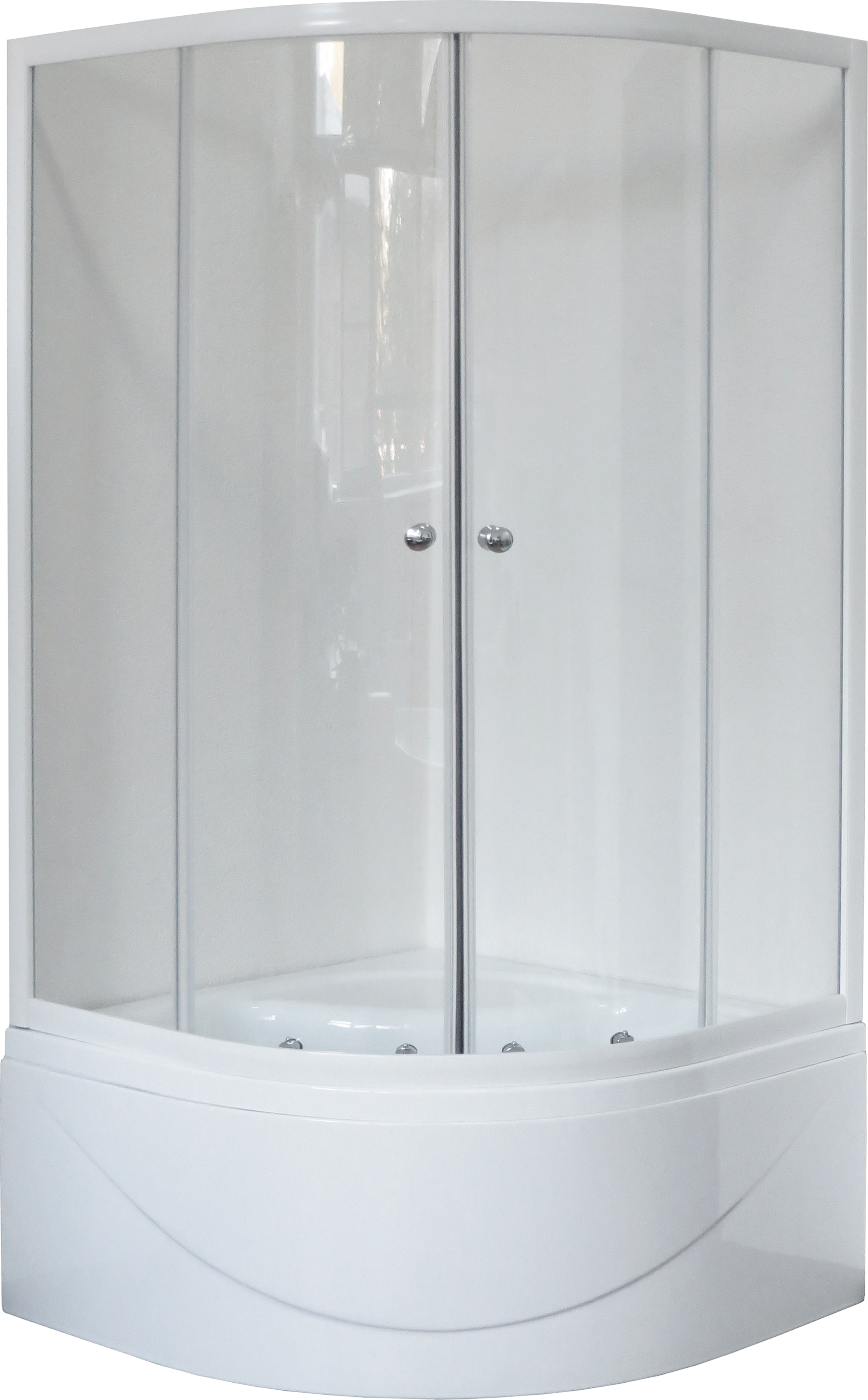 Душевой уголок Royal Bath BK 100х100 с поддоном профиль белый стекло прозрачное RB100BK-T - 0