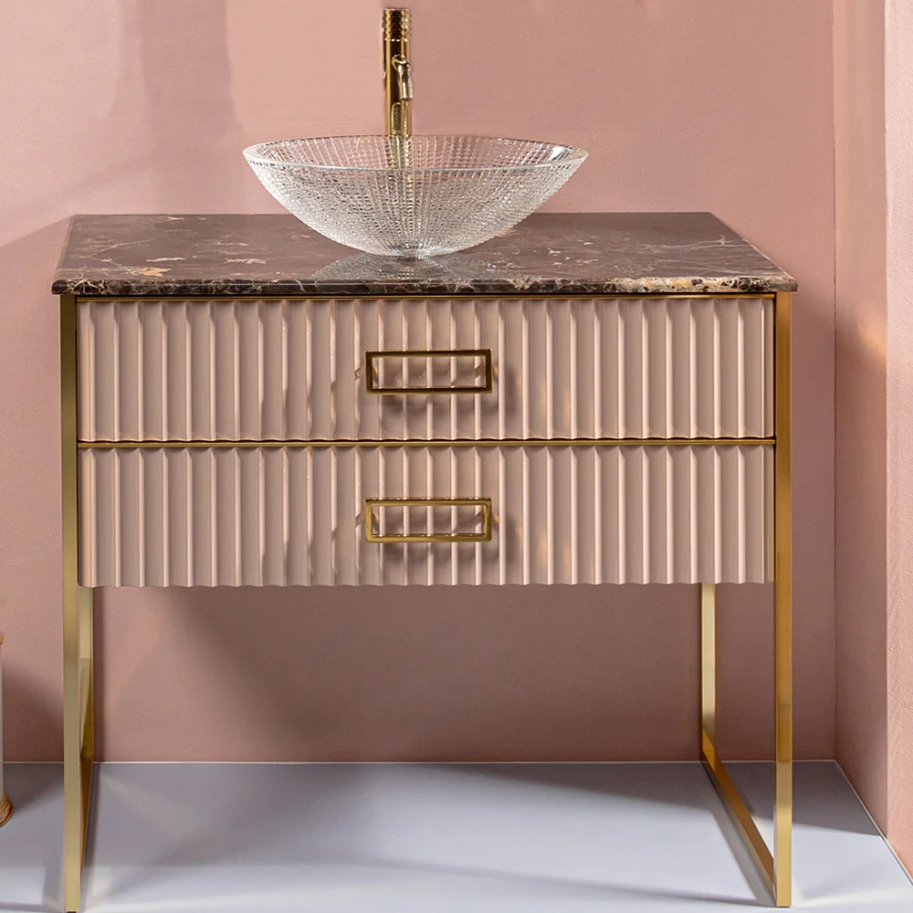 Тумба под раковину чашу Boheme Armadi Art Monaco 100 бежевый глянец - золото 867-100-CPG - 0