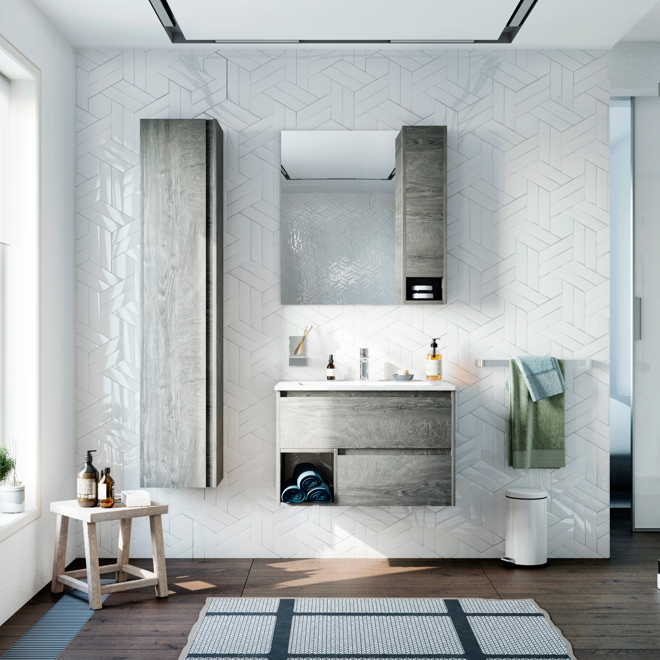 Зеркало STWORKI Карлстад 75 R, дуб рошелье 249983 - 1