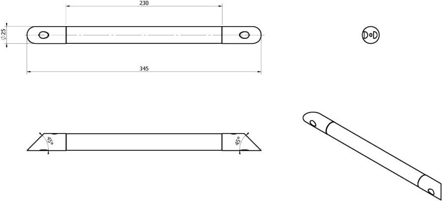Поручень Black&White Swan SN-1155 угловой 1155SN0 - 2