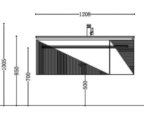 Тумба с раковиной Black&White Universell 121 белая глянцевая 91812002 - 3